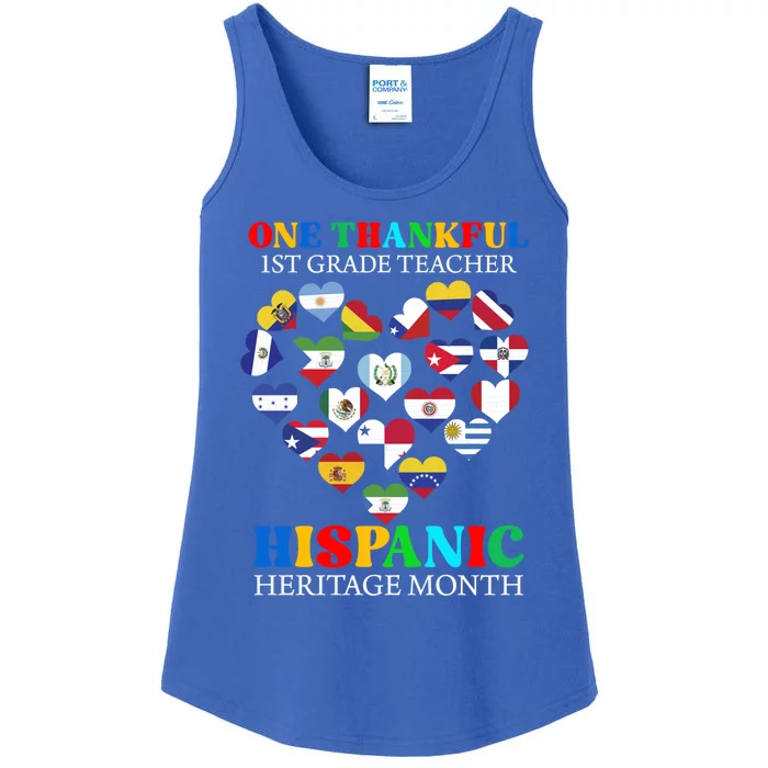 One Thankful 1st Grade Teacher Hispanic Heritage Month Gift Ladies Essential Tank