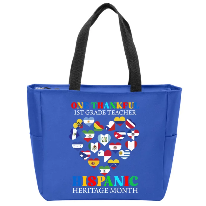 One Thankful 1st Grade Teacher Hispanic Heritage Month Gift Zip Tote Bag