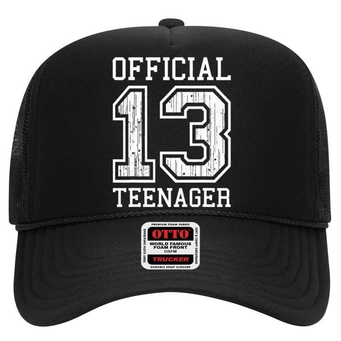 O.fficial Teenager 13th Birthday Gift High Crown Mesh Trucker Hat