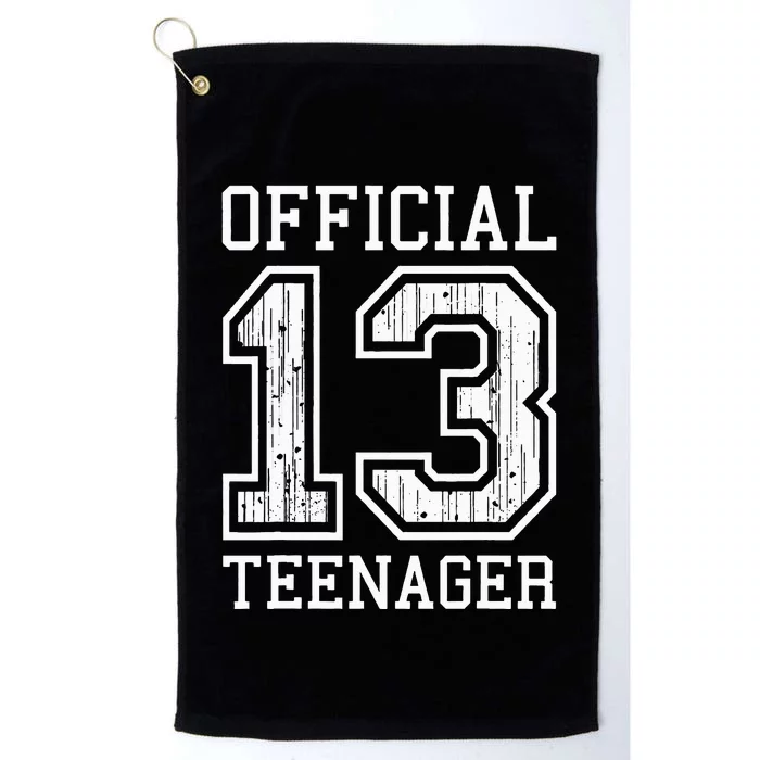 O.fficial Teenager 13th Birthday Gift Platinum Collection Golf Towel