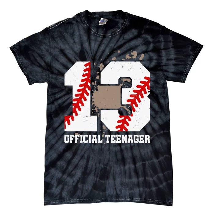 Official Teenager 13th Birthday Baseball 13 Years Old Tie-Dye T-Shirt