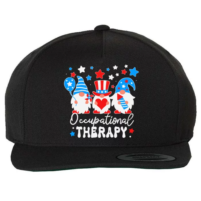 Occupational Therapy 4th Of July Gnomes Funny Ot Therapist Wool Snapback Cap