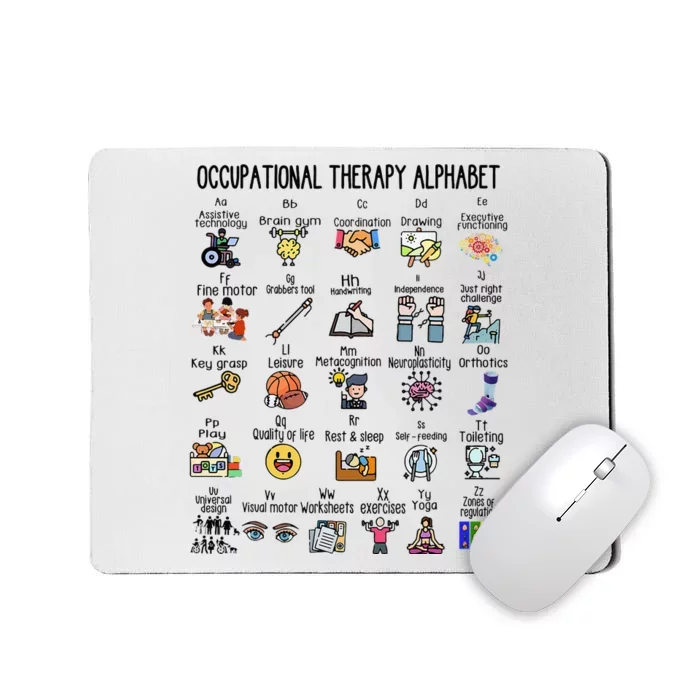 Occupational Therapy Alphabet OT Therapist Teacher Assistant Mousepad