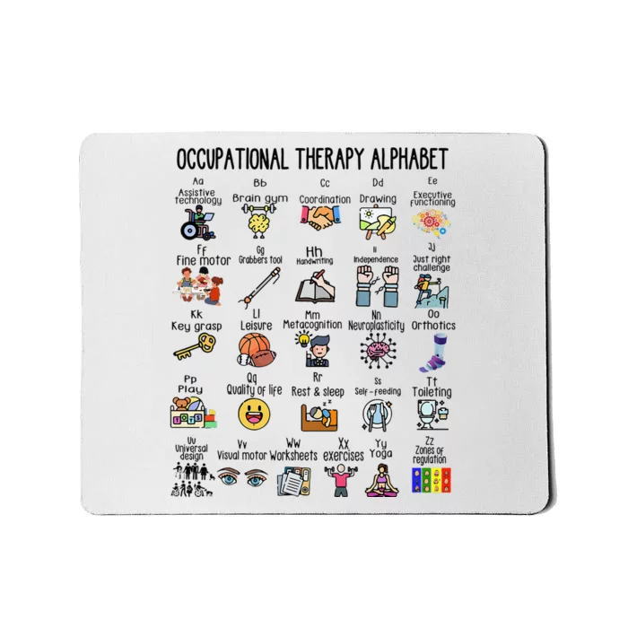 Occupational Therapy Alphabet OT Therapist Teacher Assistant Mousepad