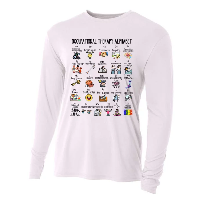 Occupational Therapy Alphabet OT Therapist Teacher Assistant Cooling Performance Long Sleeve Crew