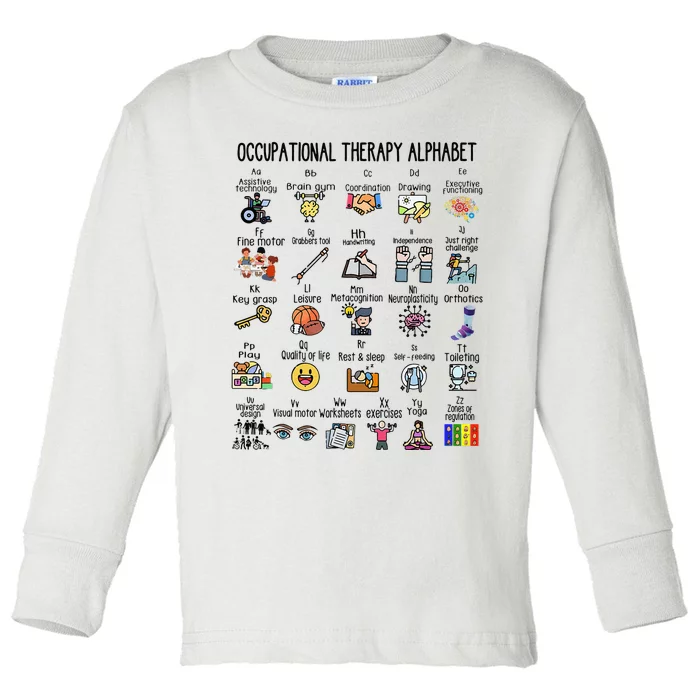 Occupational Therapy Alphabet OT Therapist Teacher Assistant Toddler Long Sleeve Shirt