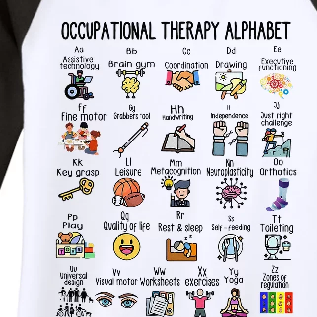 Occupational Therapy Alphabet OT Therapist Teacher Assistant Women's Tri-Blend 3/4-Sleeve Raglan Shirt