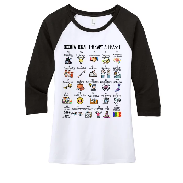 Occupational Therapy Alphabet OT Therapist Teacher Assistant Women's Tri-Blend 3/4-Sleeve Raglan Shirt