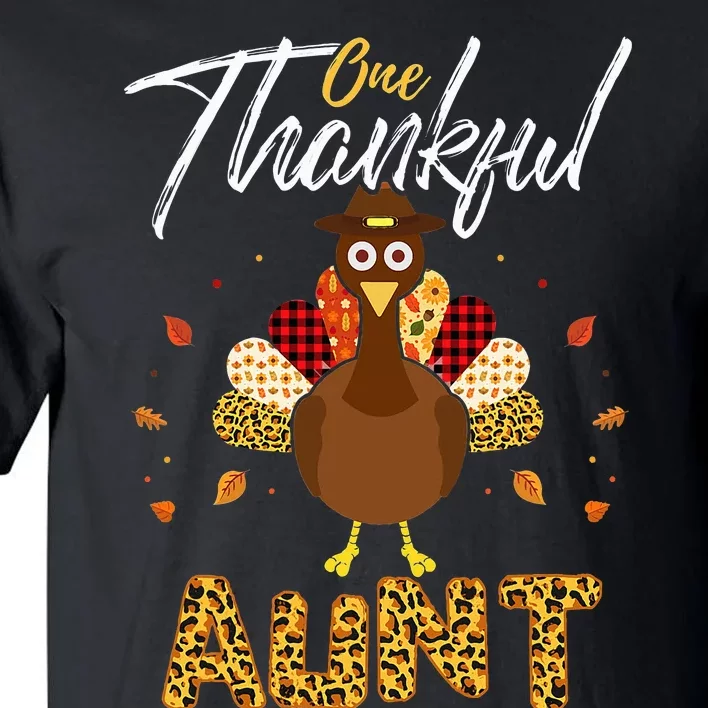 One Thankful Aunt Auntie Turkey Thanksgiving Family gift Tall T-Shirt