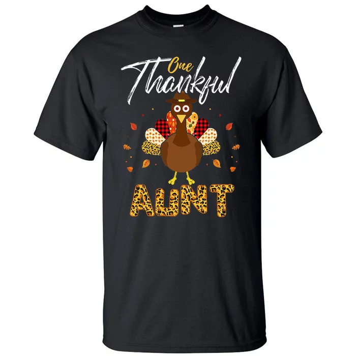 One Thankful Aunt Auntie Turkey Thanksgiving Family gift Tall T-Shirt