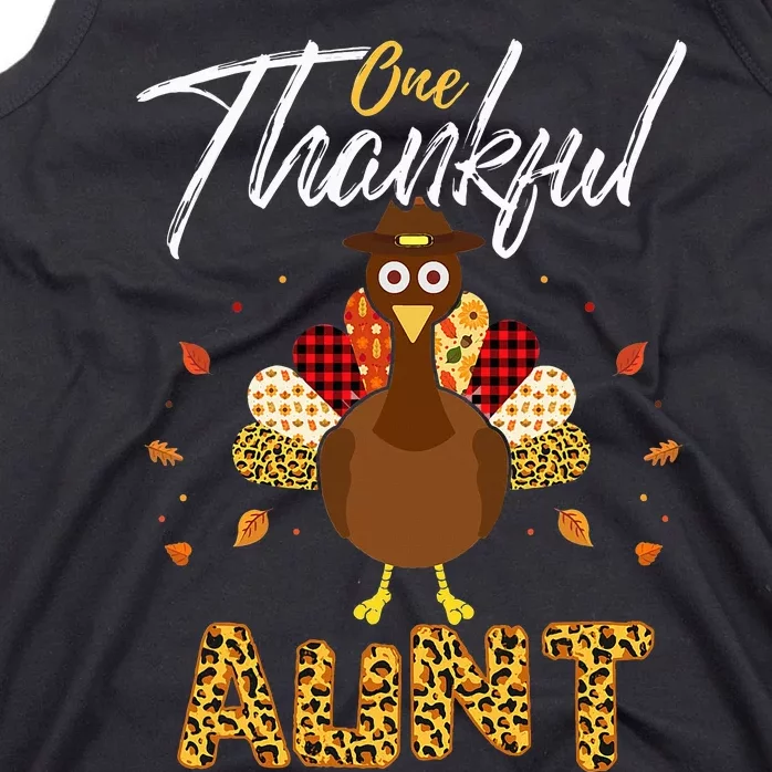 One Thankful Aunt Auntie Turkey Thanksgiving Family gift Tank Top