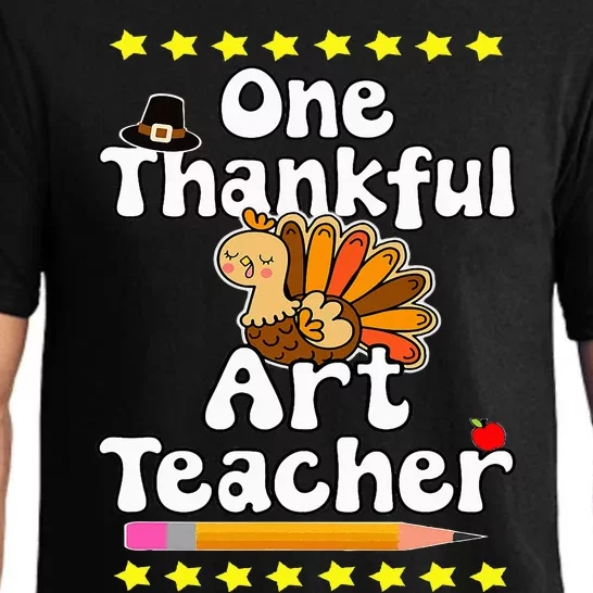 One Thankful Art Teacher Happy Thanksgiving Educator Artsy Pajama Set