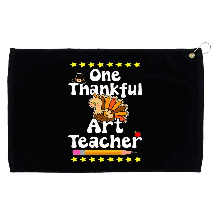 One Thankful Art Teacher Happy Thanksgiving Educator Artsy Grommeted Golf Towel