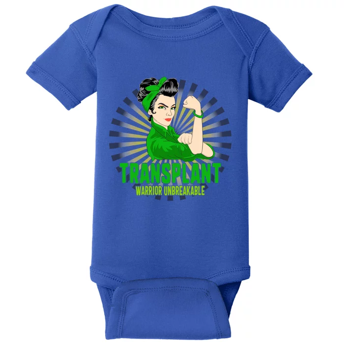 Organ Transplant Awareness Warrior Unbreakable Strong Gift Baby Bodysuit