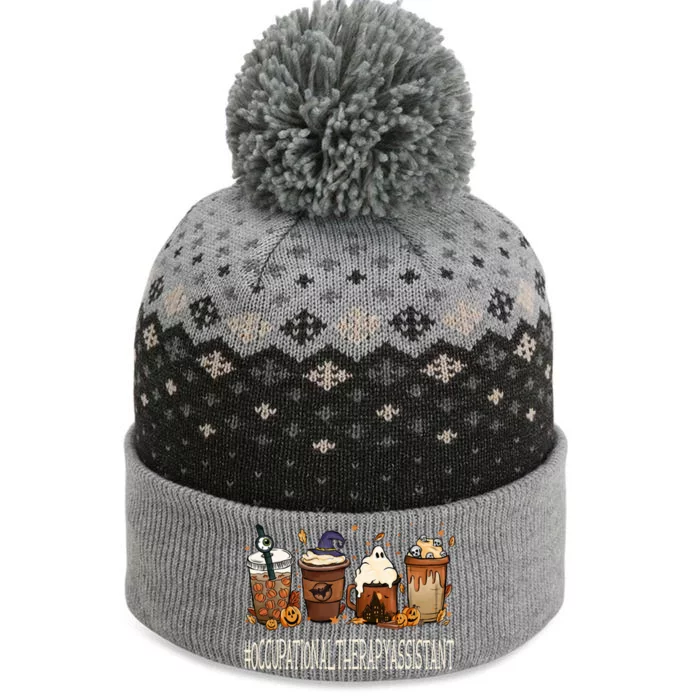 Occupational Therapy Assistant Horror Fall Coffee Halloween Gift The Baniff Cuffed Pom Beanie