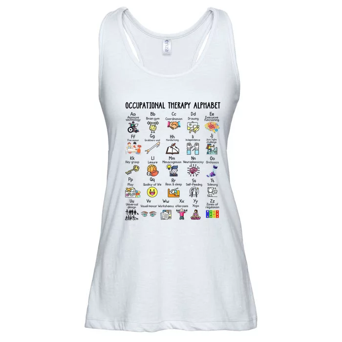 Occupational Therapy Alphabet OT Therapist Teacher Assistant Ladies Essential Flowy Tank