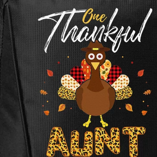 One Thankful Aunt Auntie Turkey Thanksgiving Family Gift City Backpack