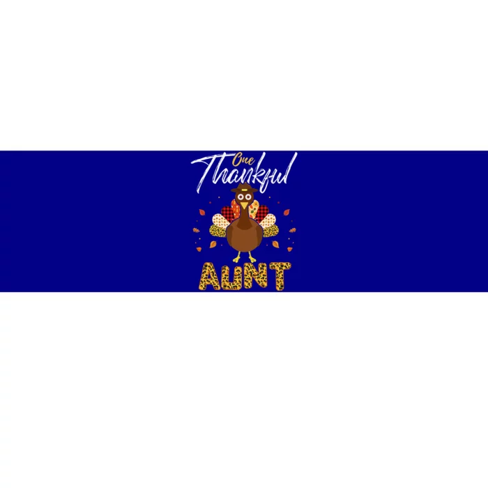 One Thankful Aunt Auntie Turkey Thanksgiving Family Gift Bumper Sticker