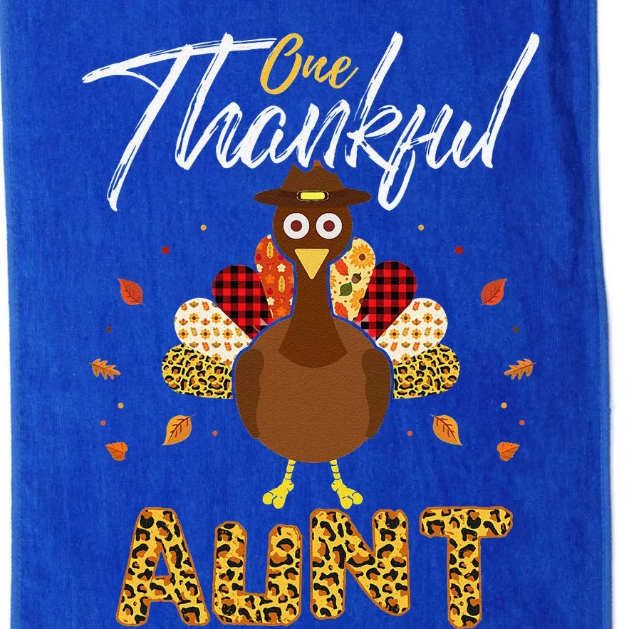 One Thankful Aunt Auntie Turkey Thanksgiving Family Gift Platinum Collection Golf Towel