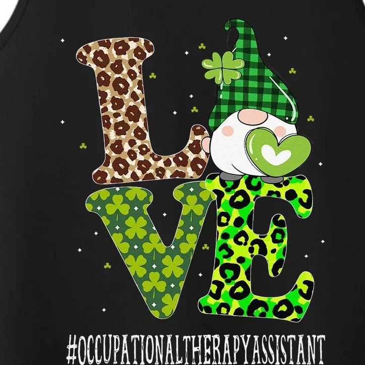 Occupational Therapy Assistant Love St Patricks Day Gnome Performance Tank