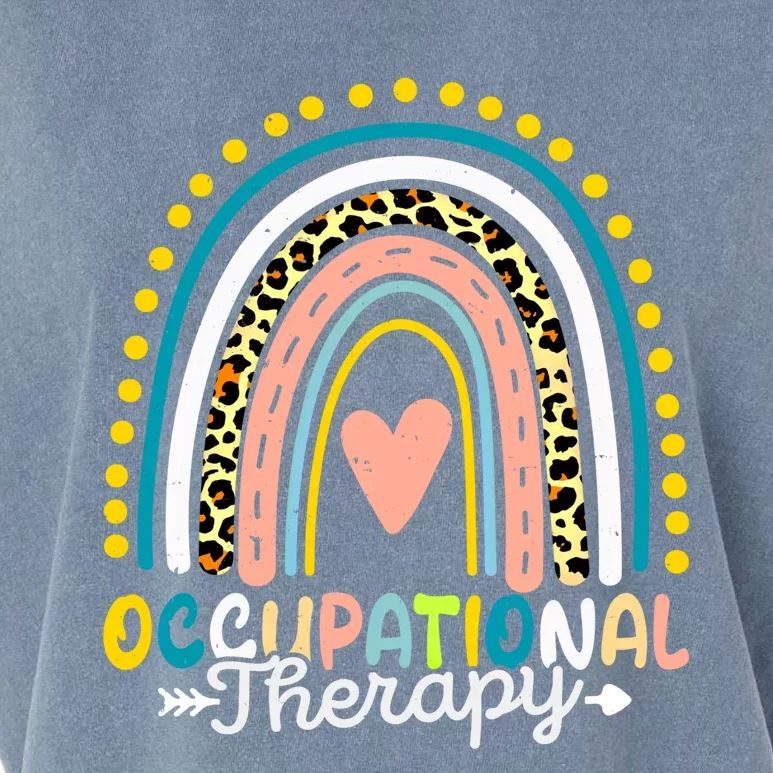 Occupational Therapy Assistant Nurse Cute Leopard Rainbow Meaningful Gift Garment-Dyed Women's Muscle Tee