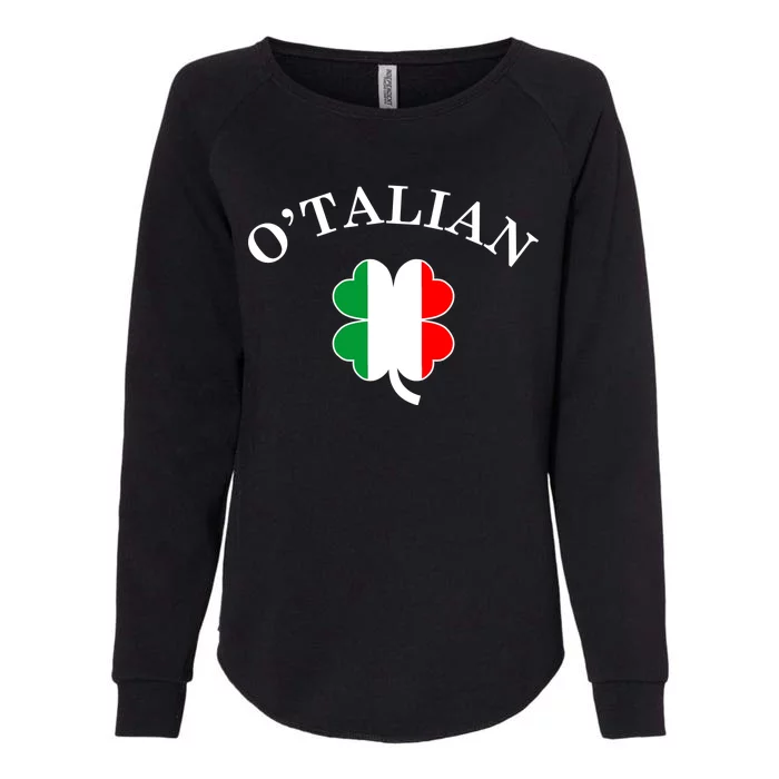 O'Talian Italian Irish Shamrock St. Patrick's Day Womens California Wash Sweatshirt