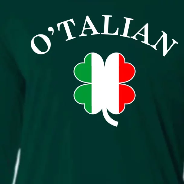 O'Talian Italian Irish Shamrock St. Patrick's Day Cooling Performance Long Sleeve Crew