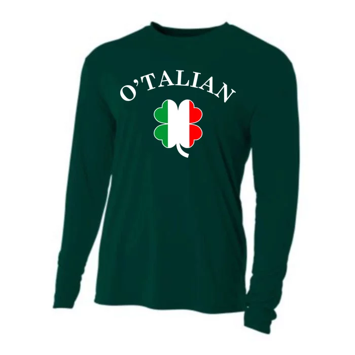 O'Talian Italian Irish Shamrock St. Patrick's Day Cooling Performance Long Sleeve Crew