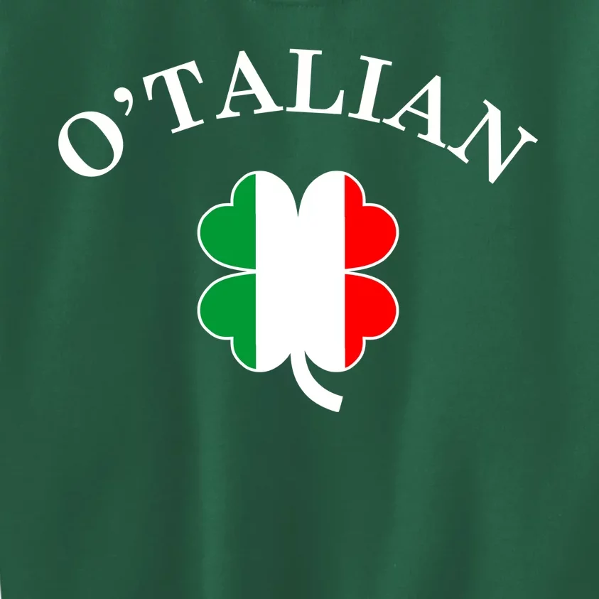 O'Talian Italian Irish Shamrock St. Patrick's Day Kids Sweatshirt