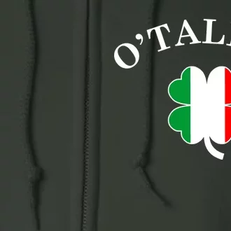 O'Talian Italian Irish Shamrock St. Patrick's Day Full Zip Hoodie