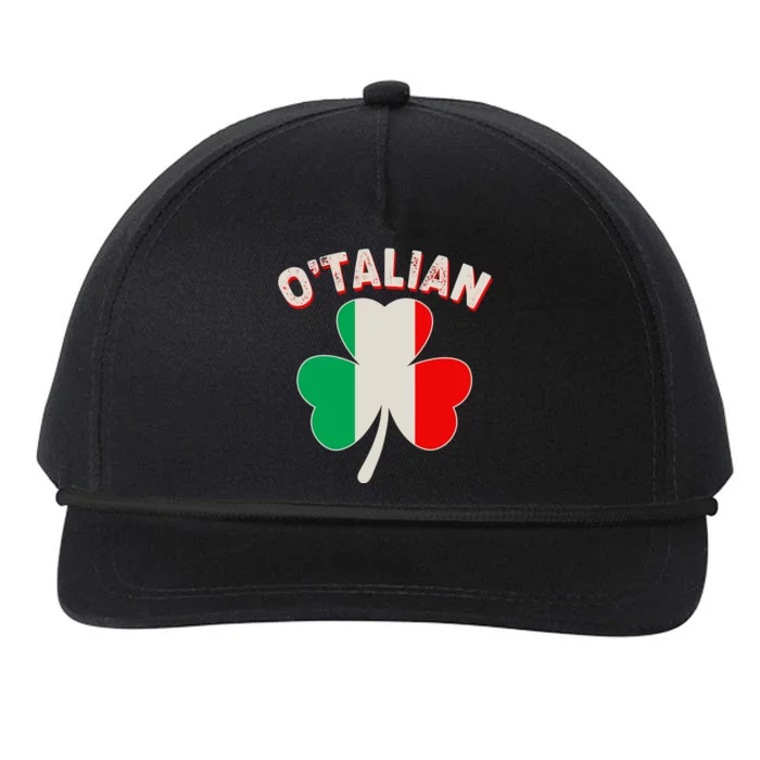 O'Talian St Patrick's Day Italian Shamrock Flag Snapback Five-Panel Rope Hat