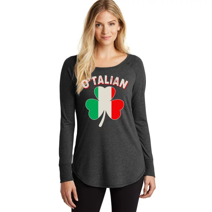 O'Talian St Patrick's Day Italian Shamrock Flag Women's Perfect Tri Tunic Long Sleeve Shirt