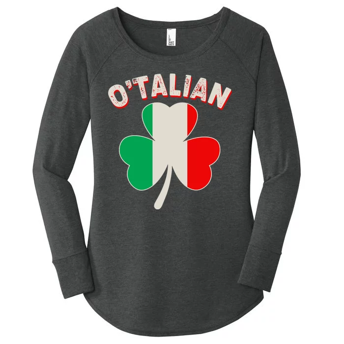 O'Talian St Patrick's Day Italian Shamrock Flag Women's Perfect Tri Tunic Long Sleeve Shirt