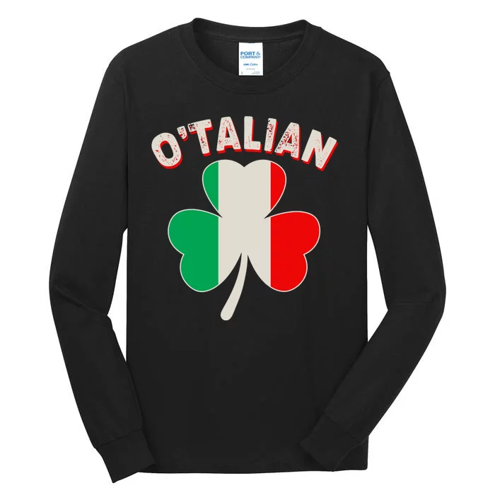 O'Talian St Patrick's Day Italian Shamrock Flag Tall Long Sleeve T-Shirt