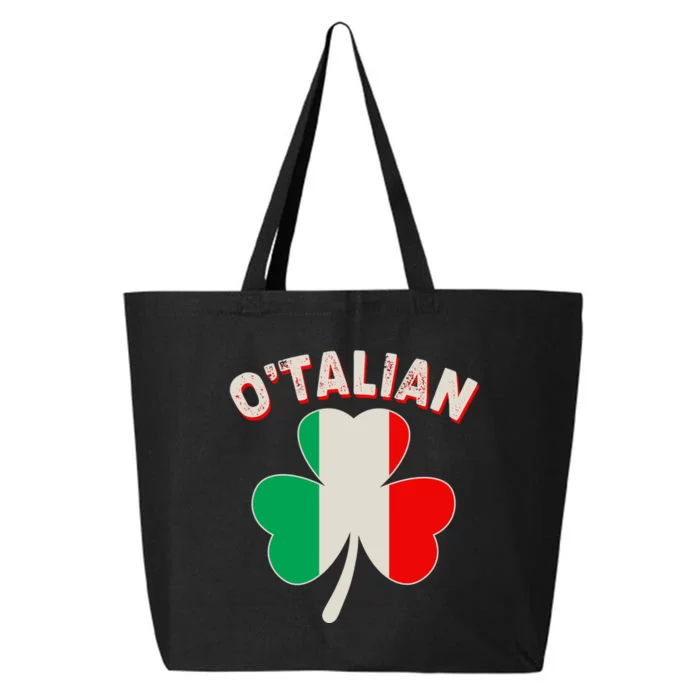 O'Talian St Patrick's Day Italian Shamrock Flag 25L Jumbo Tote