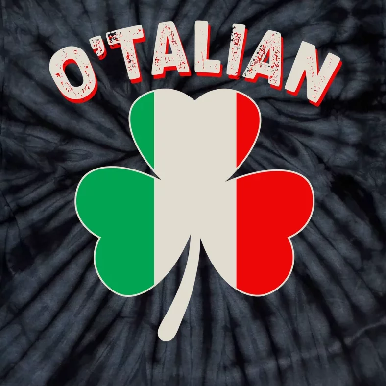 O'Talian St Patrick's Day Italian Shamrock Flag Tie-Dye T-Shirt