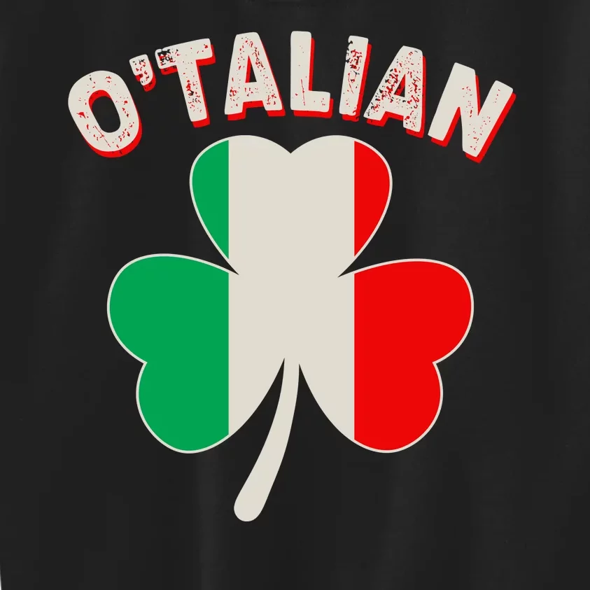 O'Talian St Patrick's Day Italian Shamrock Flag Kids Sweatshirt