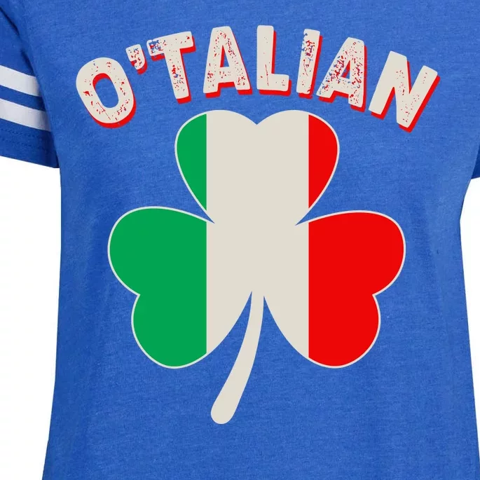 O'Talian St Patrick's Day Italian Shamrock Flag Enza Ladies Jersey Football T-Shirt