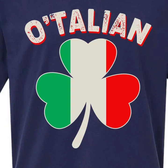 O'Talian St Patrick's Day Italian Shamrock Flag Sueded Cloud Jersey T-Shirt