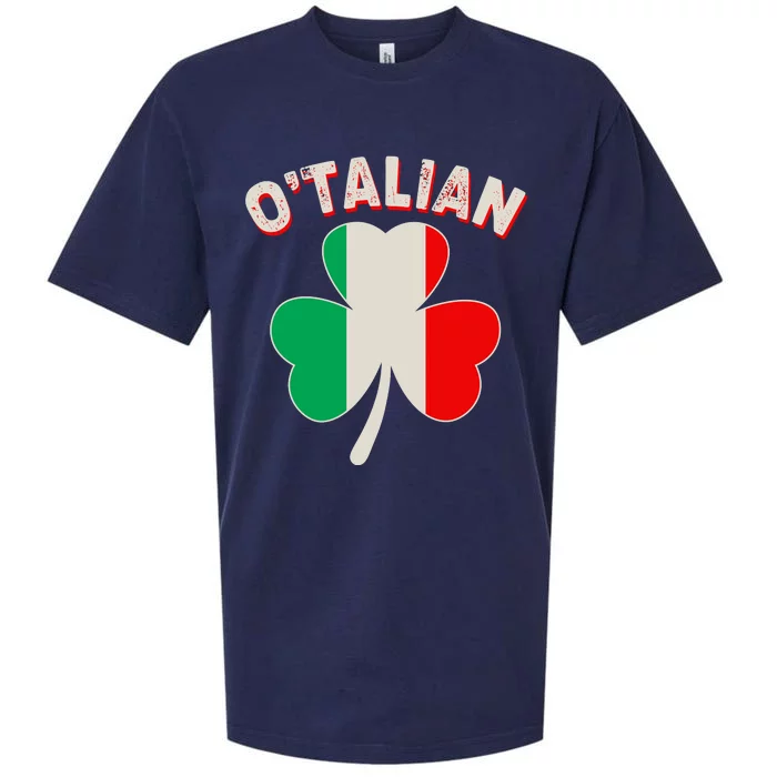 O'Talian St Patrick's Day Italian Shamrock Flag Sueded Cloud Jersey T-Shirt