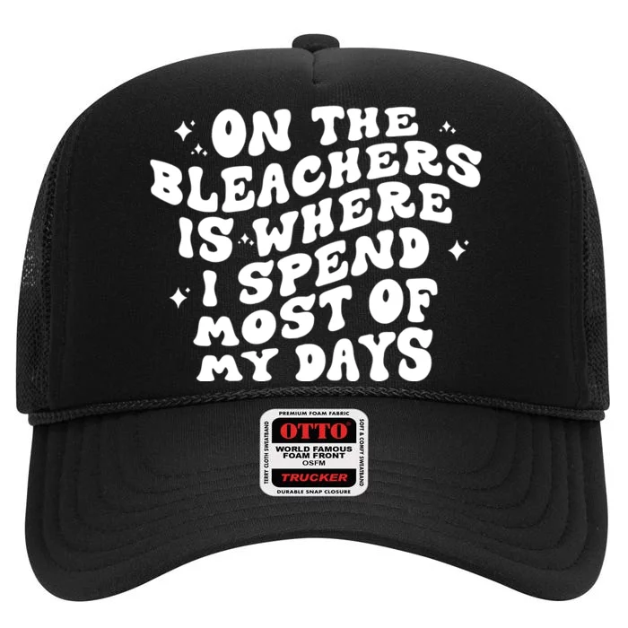 On The Bleachers Sports Mom Game Day High Crown Mesh Trucker Hat