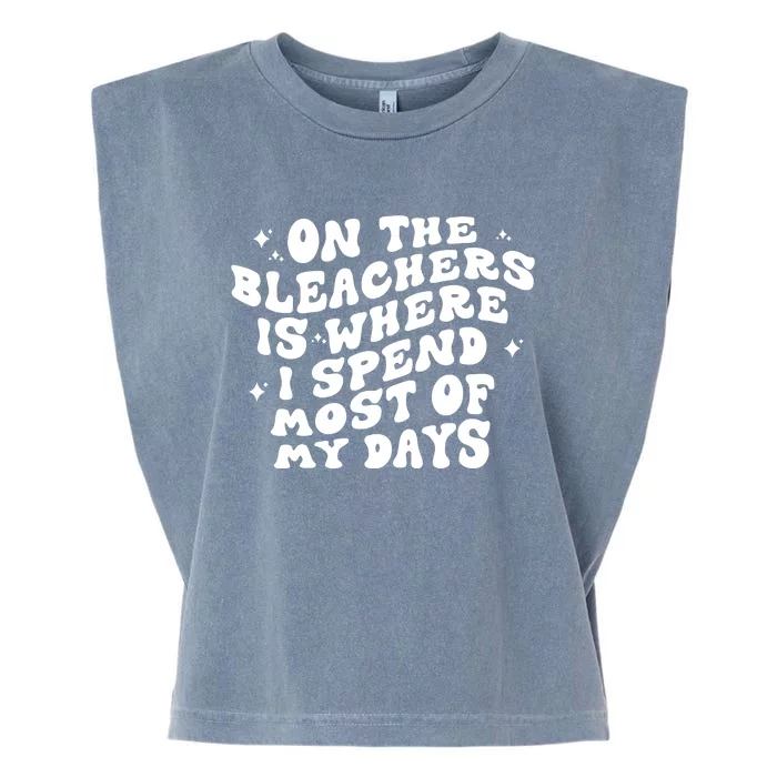 On The Bleachers Sports Mom Game Day Garment-Dyed Women's Muscle Tee