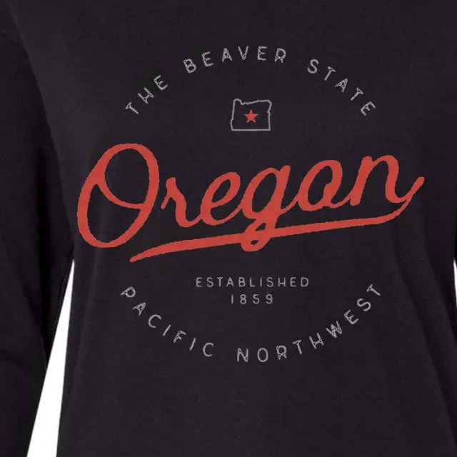 Oregon The Beaver State Pacific Northwest Pnw Womens Cotton Relaxed Long Sleeve T-Shirt