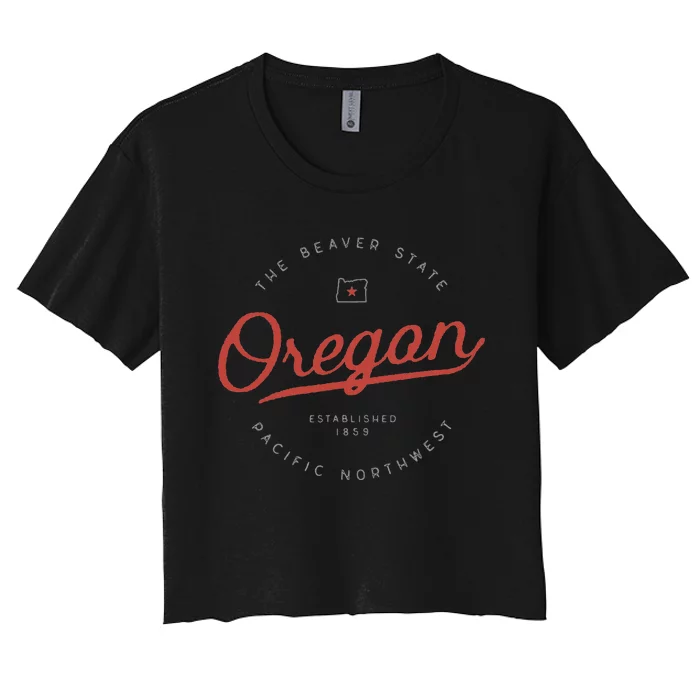 Oregon The Beaver State Pacific Northwest Pnw Women's Crop Top Tee