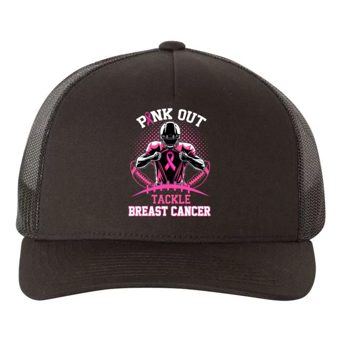 Out Tackle Breast Cancer Awareness American Football Yupoong Adult 5-Panel Trucker Hat