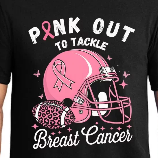 Out Tackle Breast Cancer Awareness American Football Pajama Set