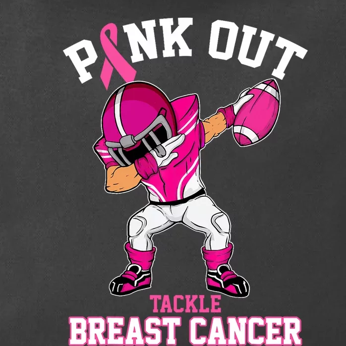 Out Tackle Breast Cancer Awareness Dabbing Football Zip Tote Bag