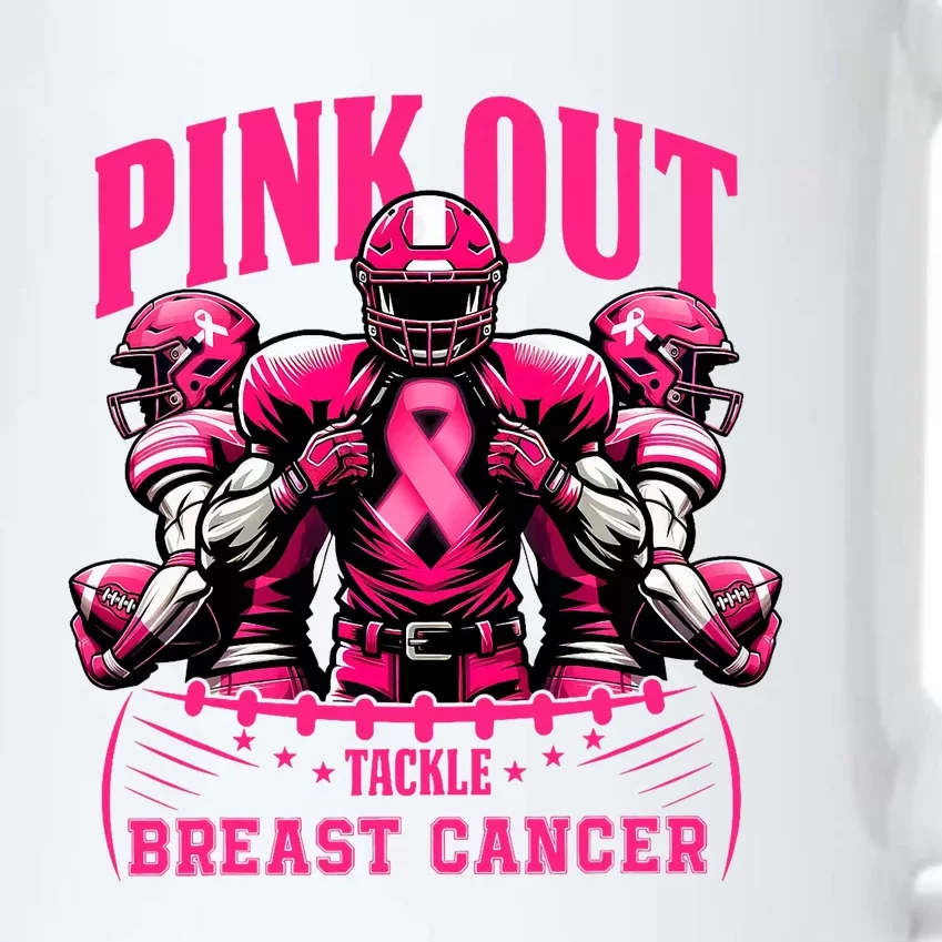 Out Tackle Breast Cancer Awareness Football Ribbon Black Color Changing Mug