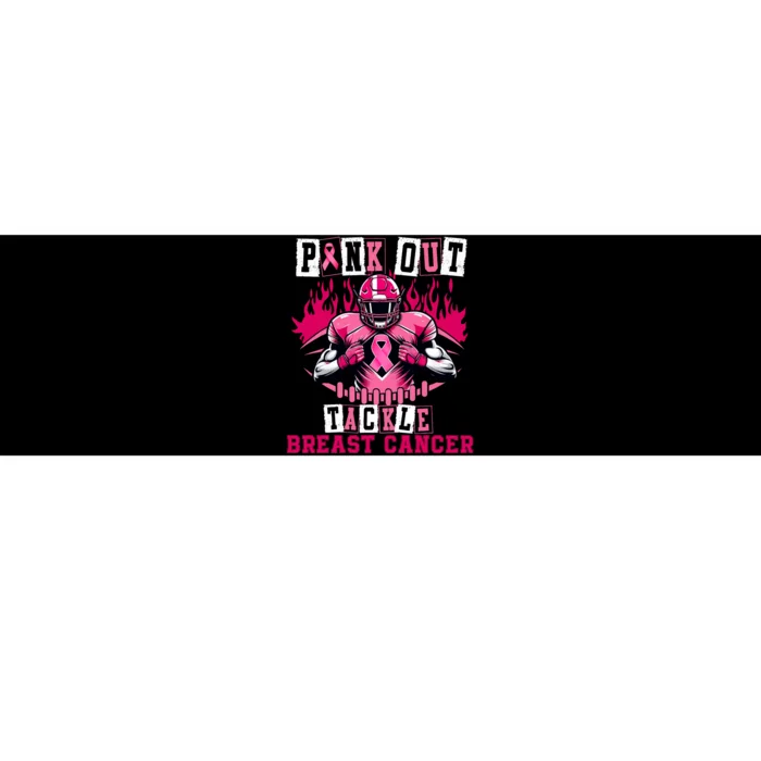 Out Tackle Breast Cancer Awareness Usa Football Mom Bumper Sticker