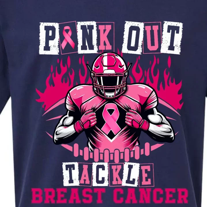 Out Tackle Breast Cancer Awareness Usa Football Mom Sueded Cloud Jersey T-Shirt